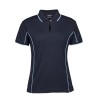 Navy Light Blue Ladies Piping Polo Shirts